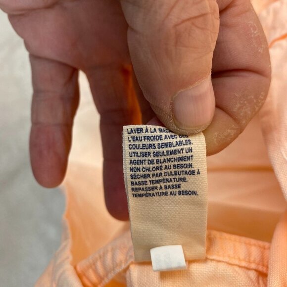 American Eagle Outfitters Men Slim Fit Button Up Shirt Size XL Peach Long Sleeve - Picture 7 of 9